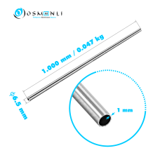 Alüminyum Boru Dış Çap 6,5mm X Et Kalınlık 1mm 